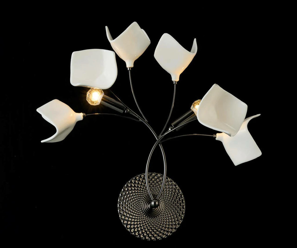 Royal Orchid Black Wall Sconce – installed
