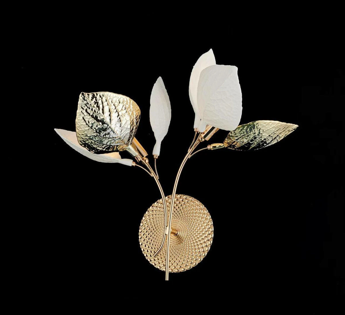 Golden Leaves Wall Sconce – installed