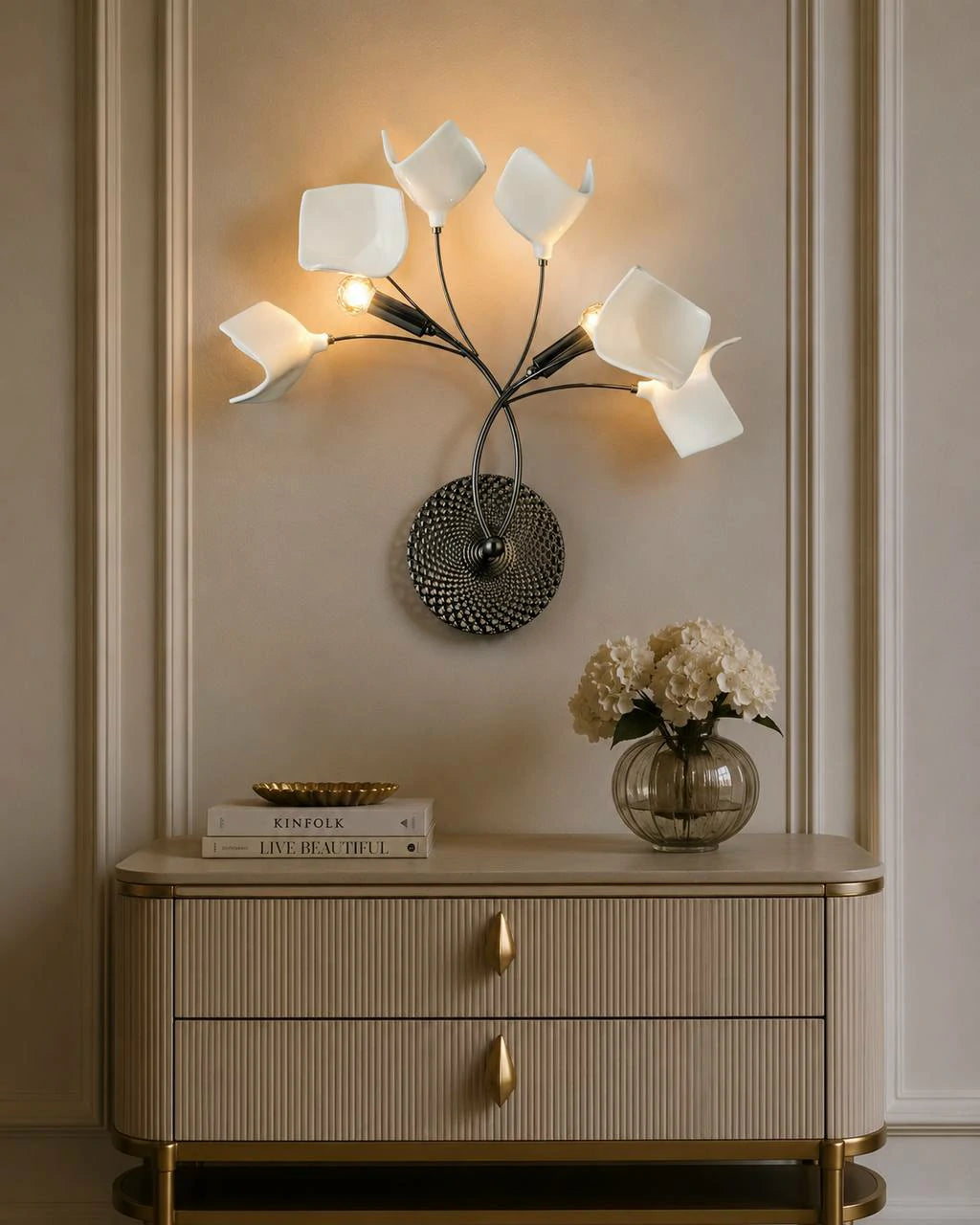 Royal Orchid Black Wall Sconce