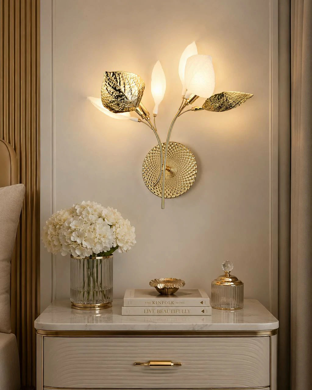 Golden Leaves Wall Sconce
