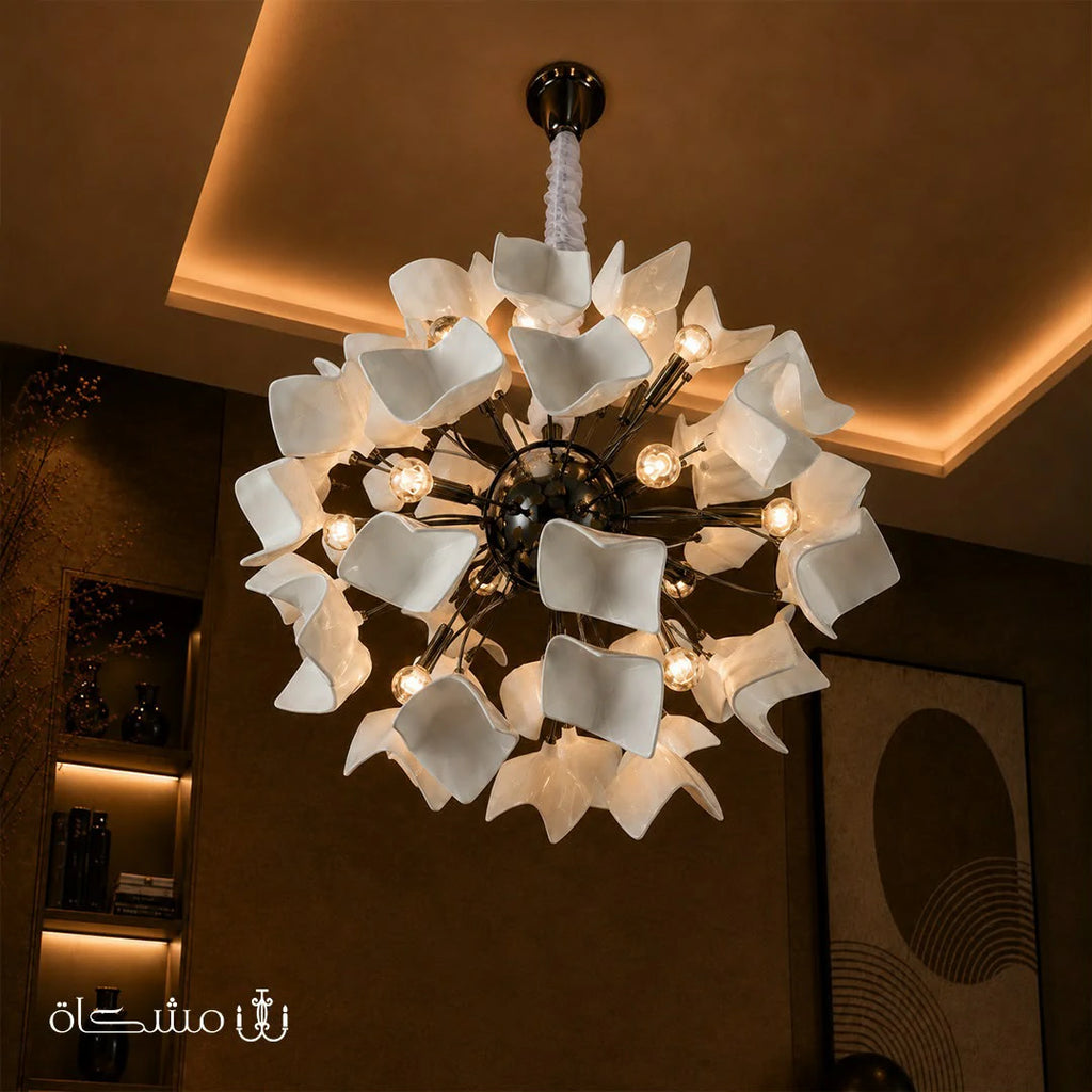 White Orchid Chandelier – detail