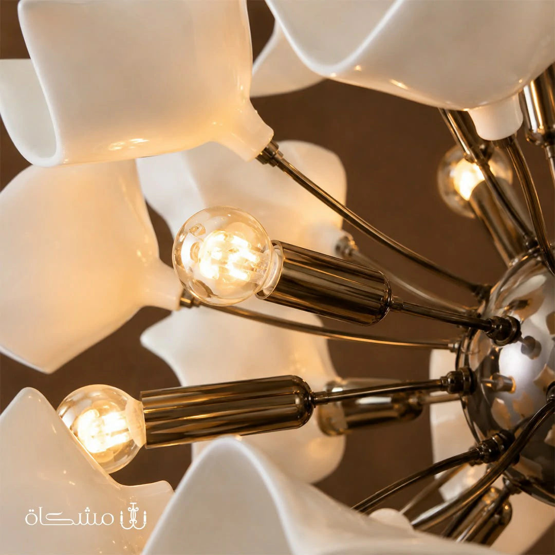 White Orchid Chandelier – installed