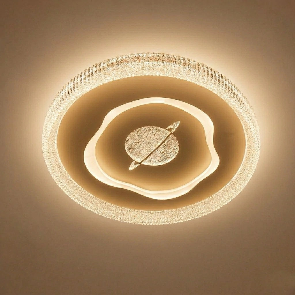 Planet White LED Ceiling Light – installed