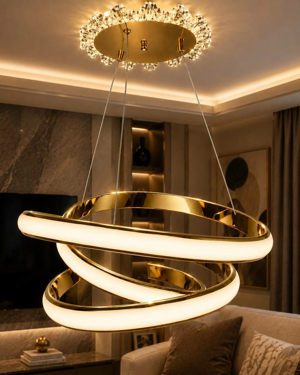 Galaxy Orbit Linear Pendant – detail