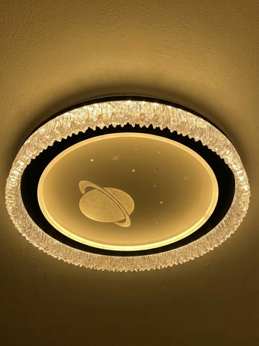 Planet Orbit Glass Ceiling Light – installed