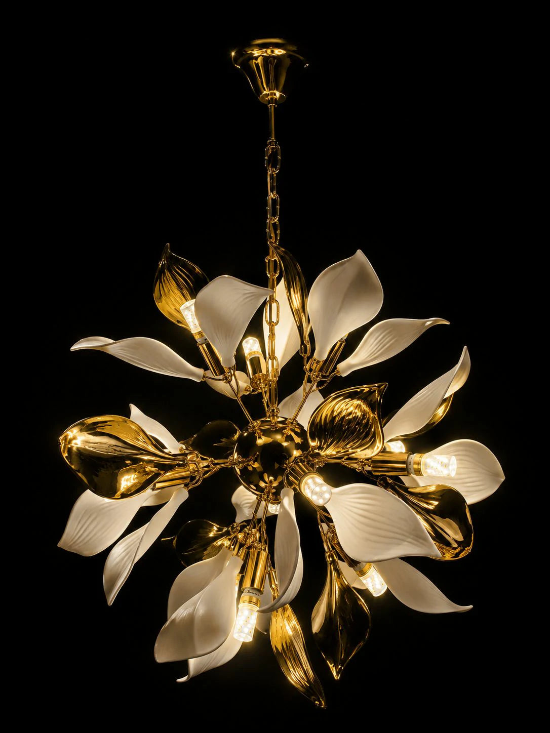 Orchida Gold Chandelier – installed