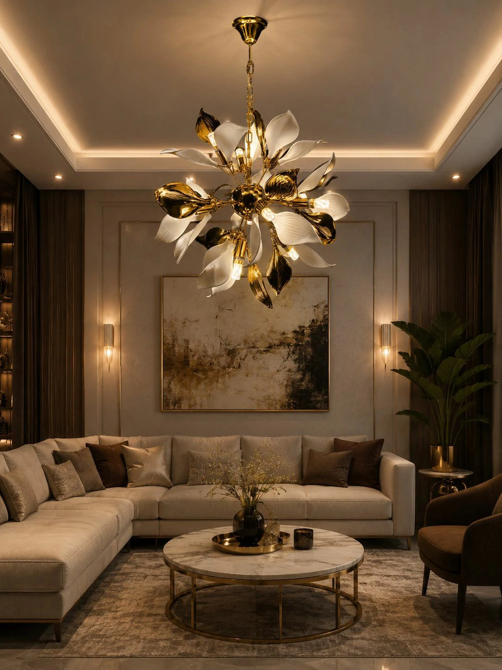 Orchida Gold Chandelier