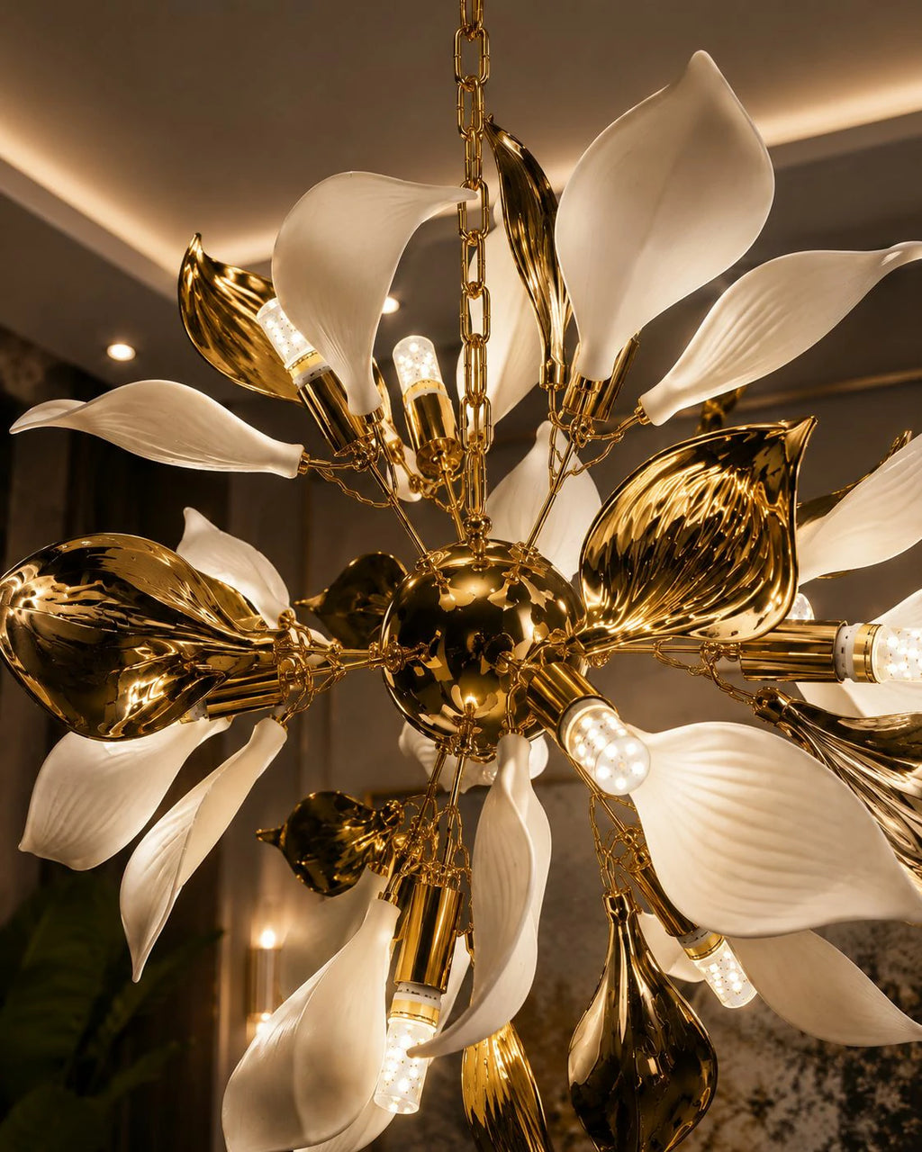Orchida Gold Chandelier – lit