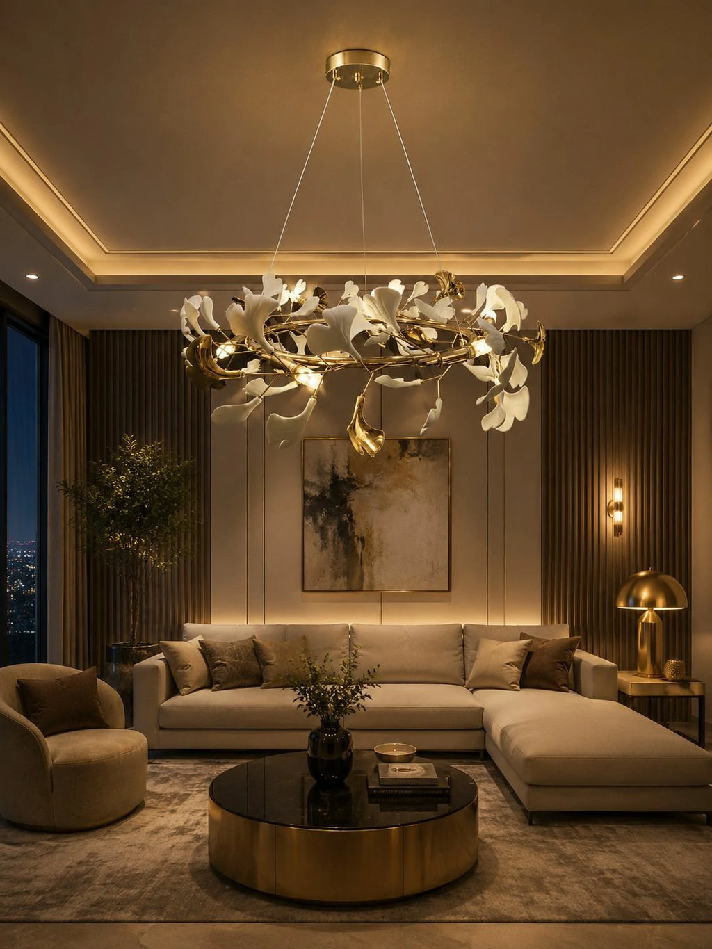 Golden Leaves Symphony Chandelier