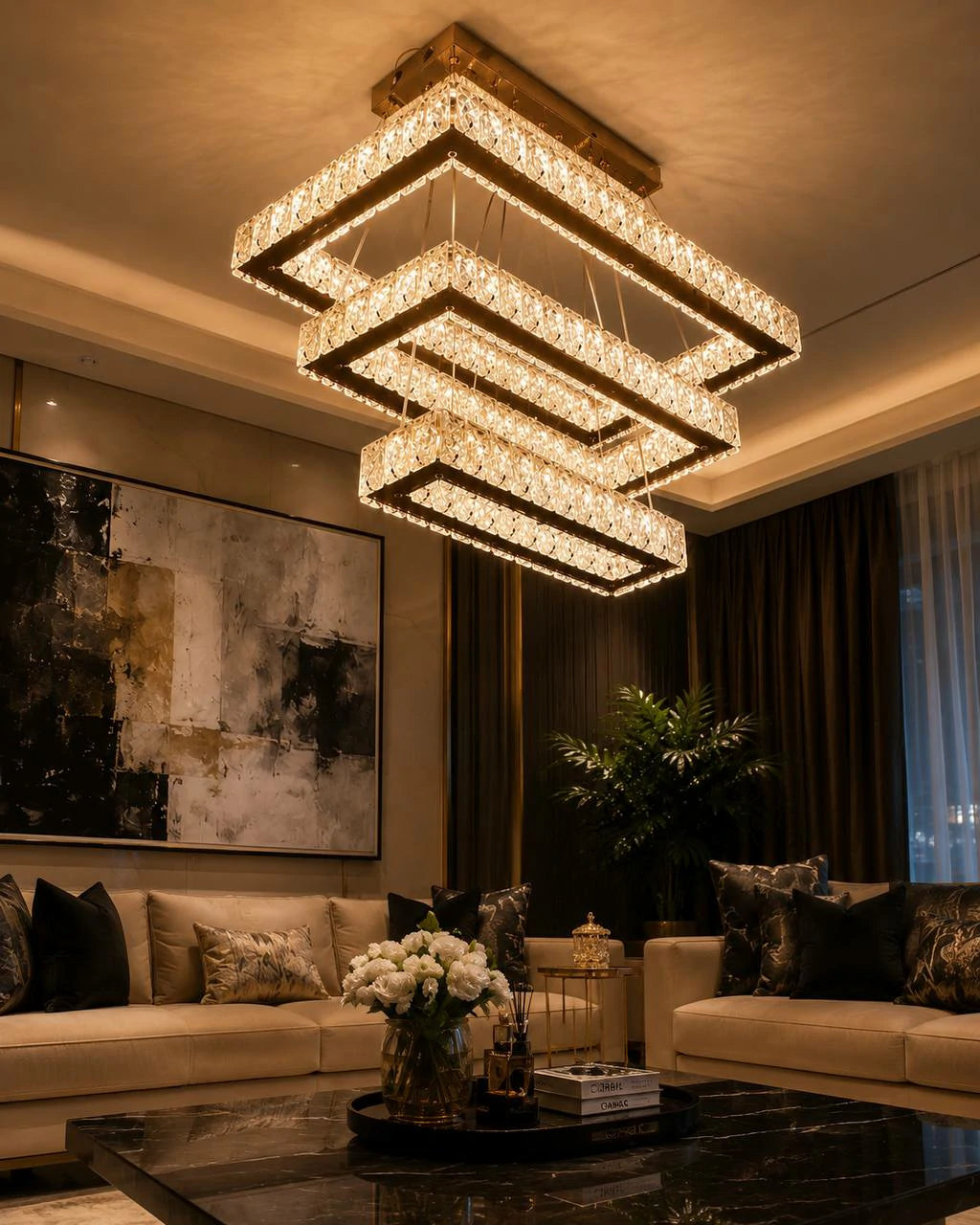 Quad Frame Crystal Chandelier – detail
