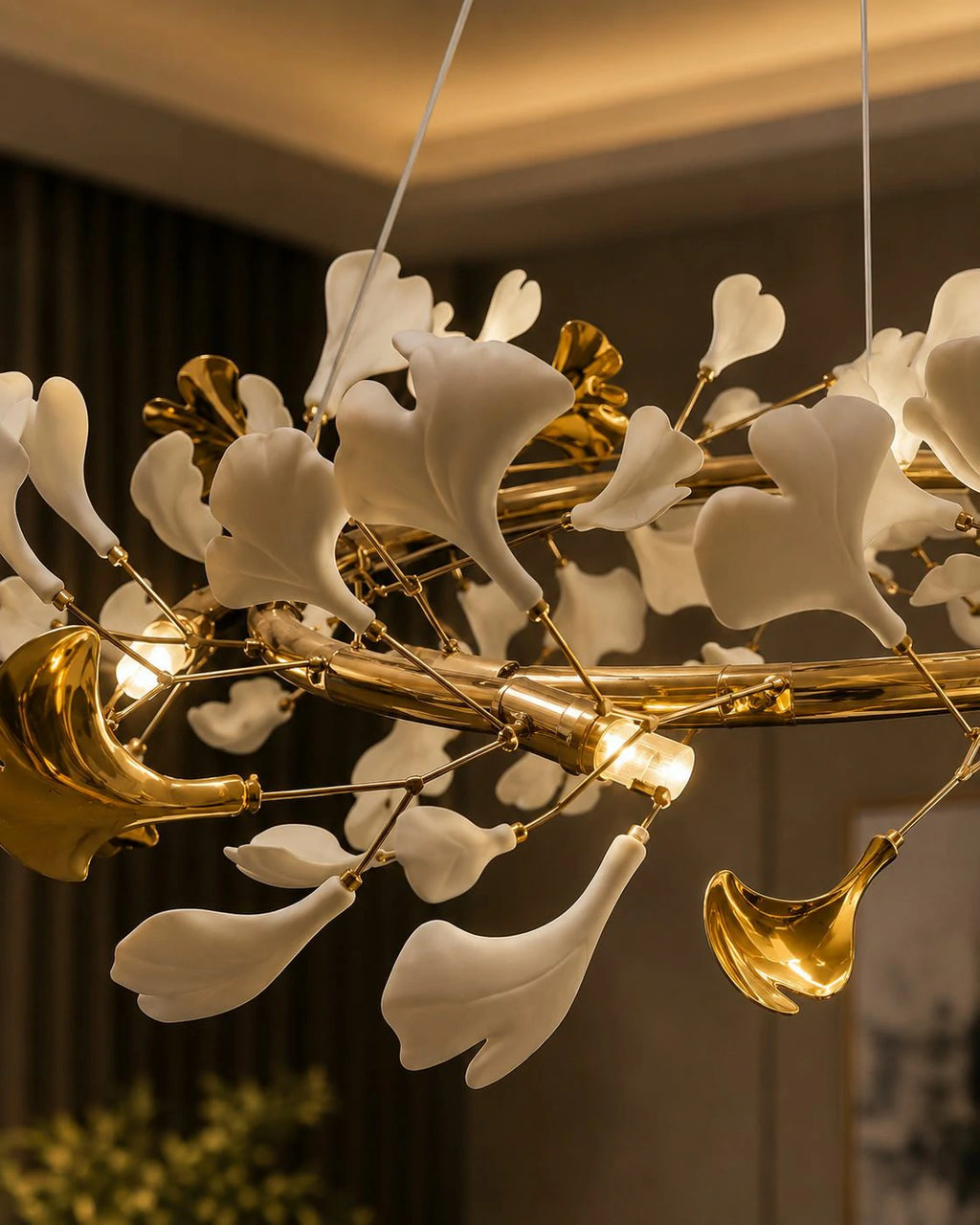 Golden Leaves Symphony Chandelier – petals