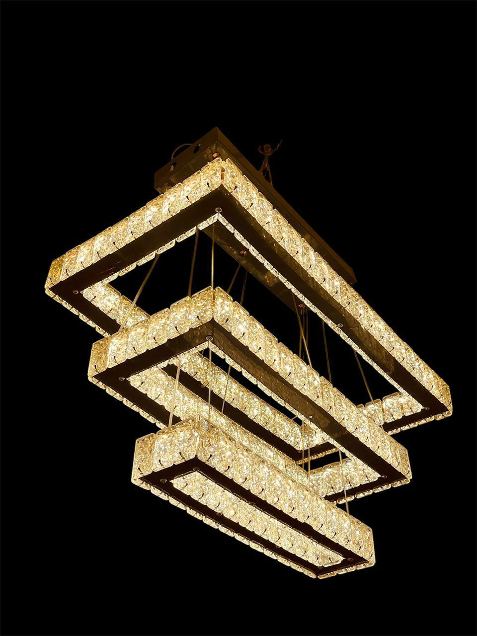 Quad Frame Crystal Chandelier – lit