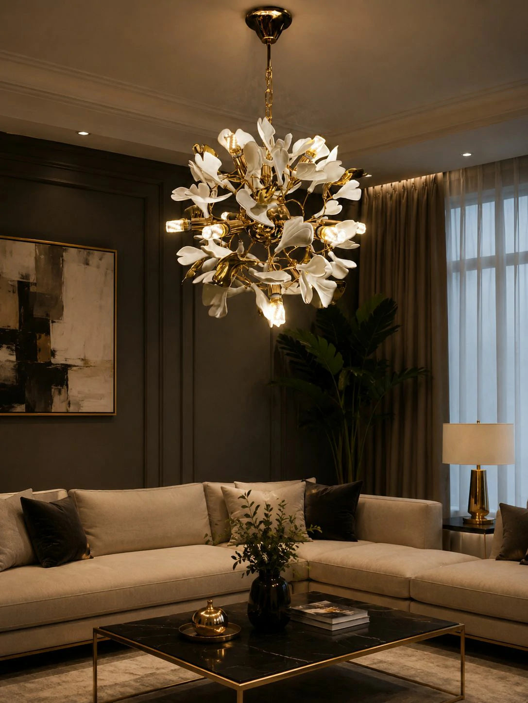 Royal Gold Orchid Chandelier