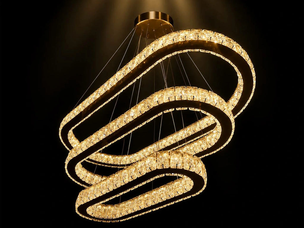 Spiral Crystal Chandelier – installed