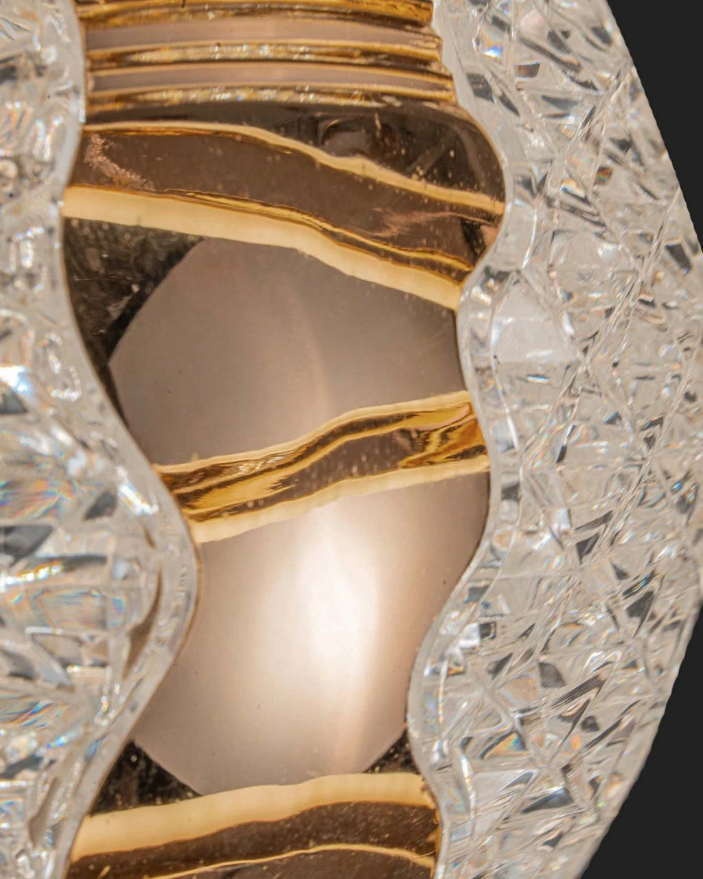 Gold Rings Crystal Pendant – installed