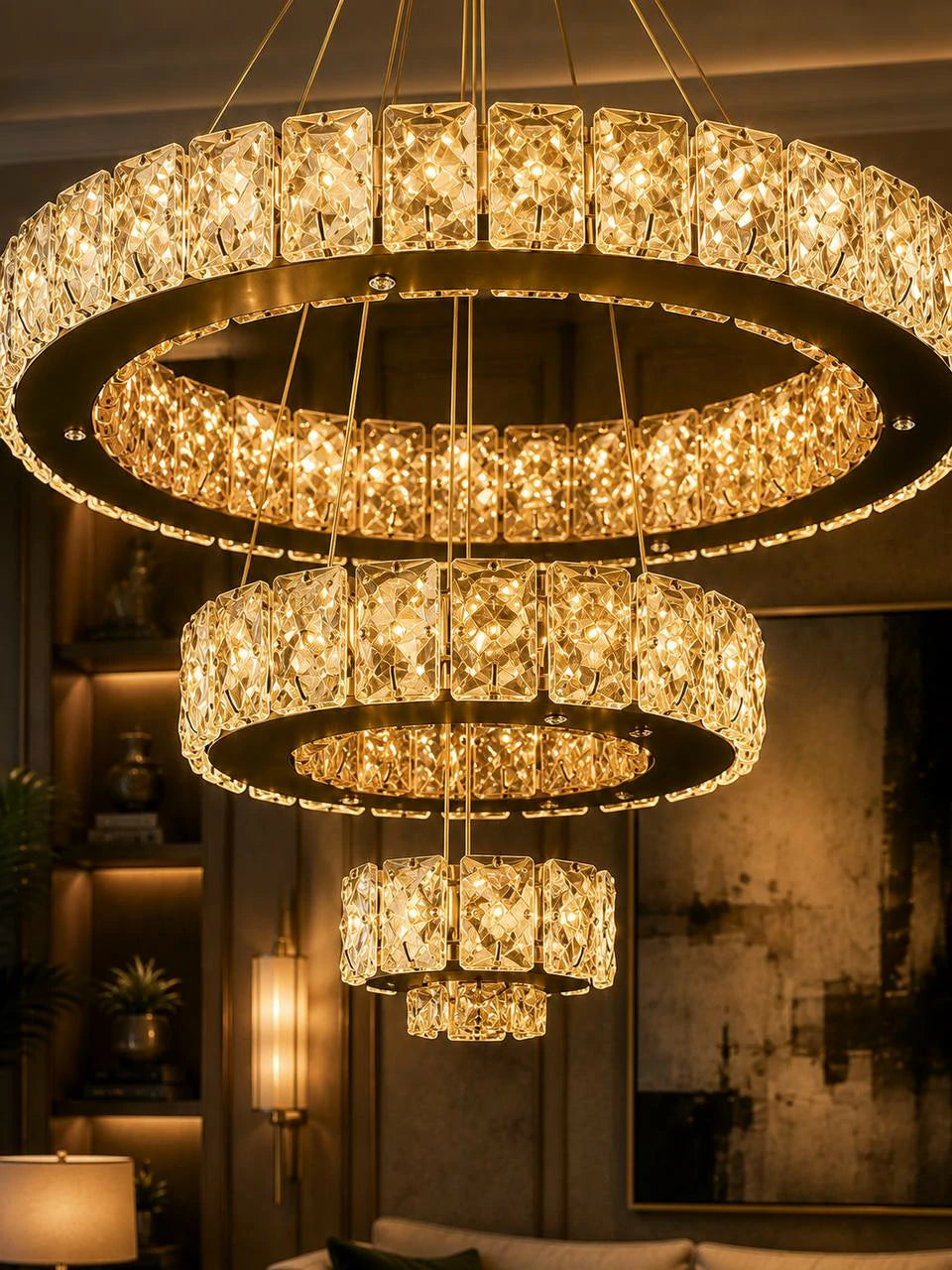 Galaxy Crystal Ring Chandelier – lit