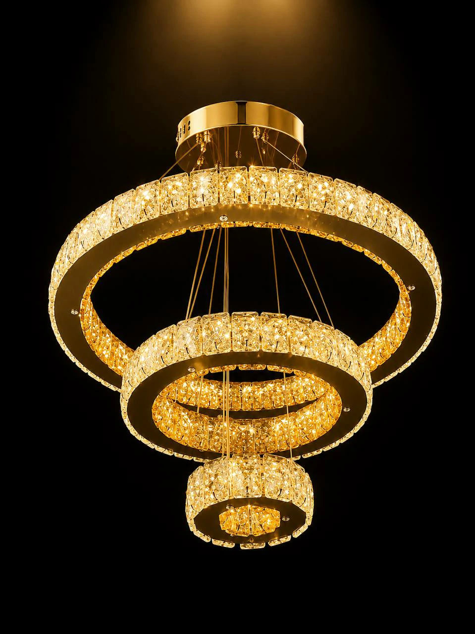 Galaxy Crystal Ring Chandelier – installed