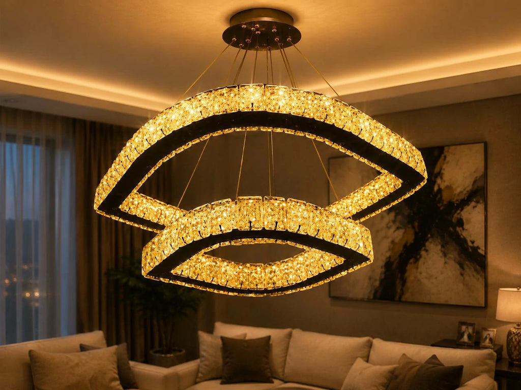 Crystal Halo Black Chandelier – detail