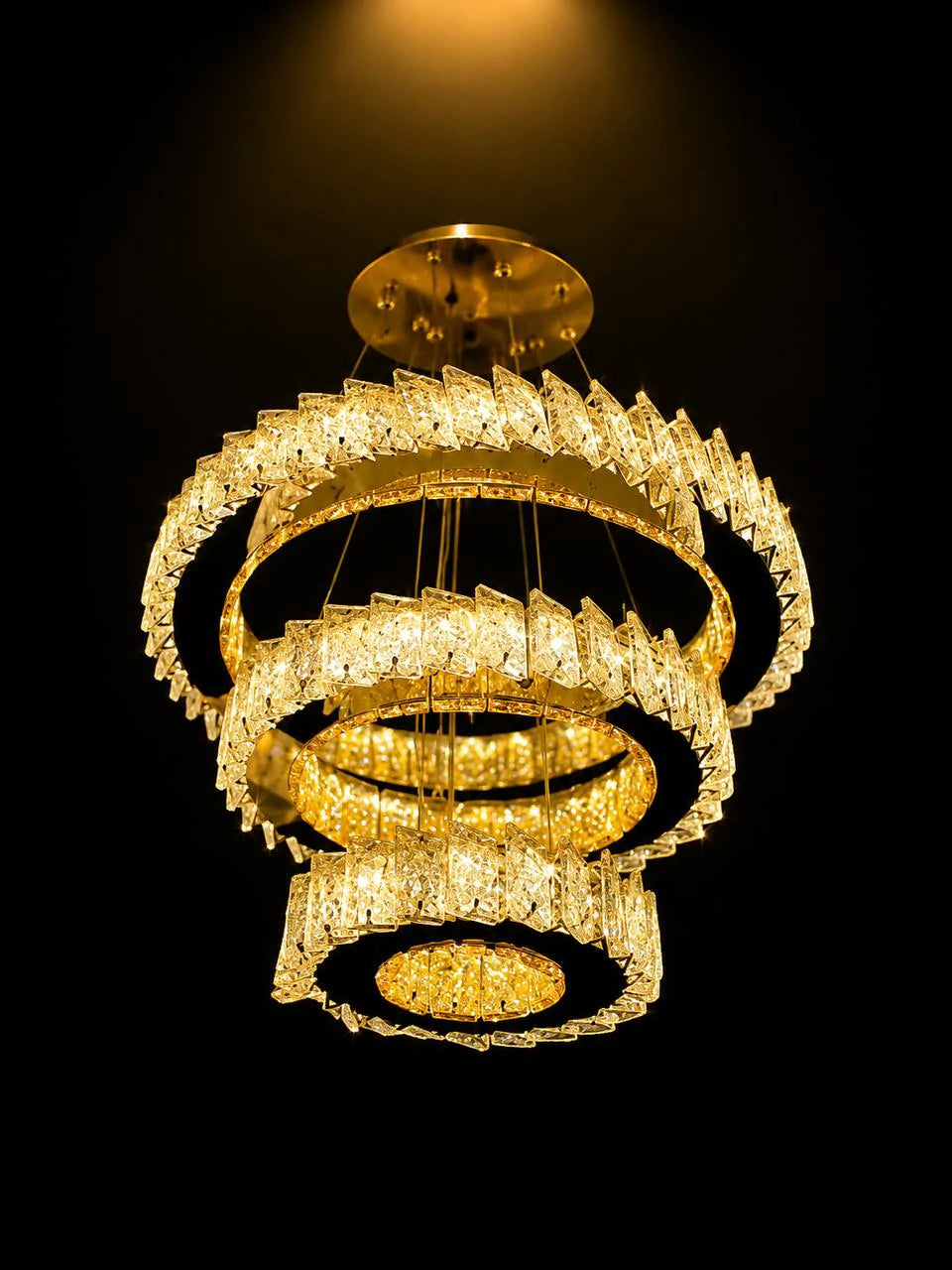 Diamond Halo Crystal Chandelier – installed