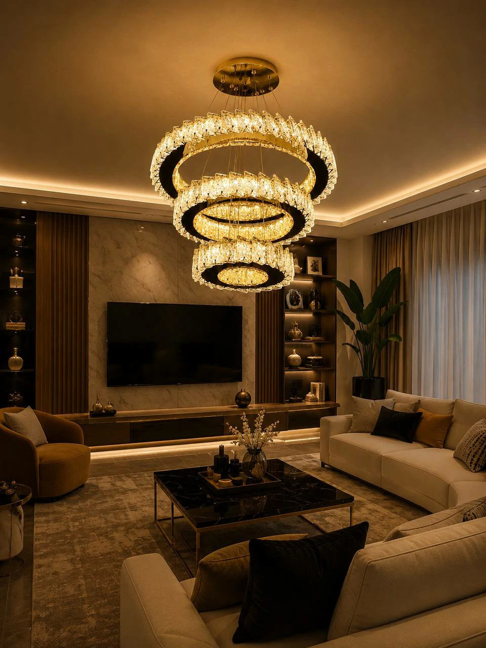 Diamond Halo Crystal Chandelier