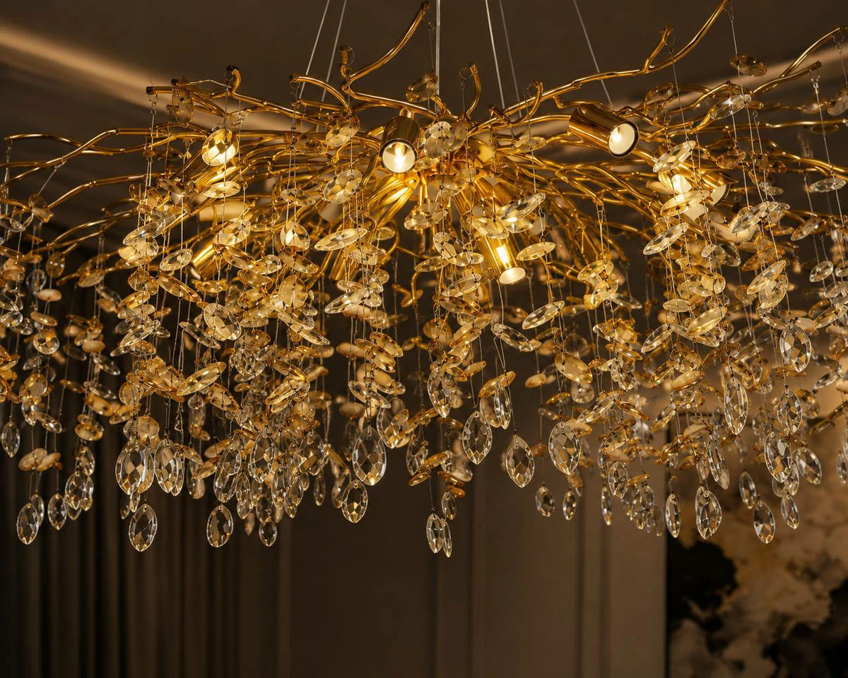 Crystal Branches Gold Chandelier – crystals